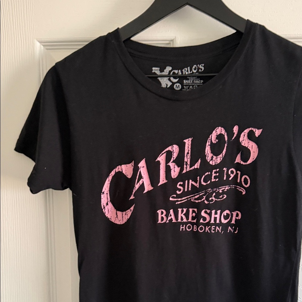 Black Short Sleeve Tee with Pink Graphic - Picture 5 of 8